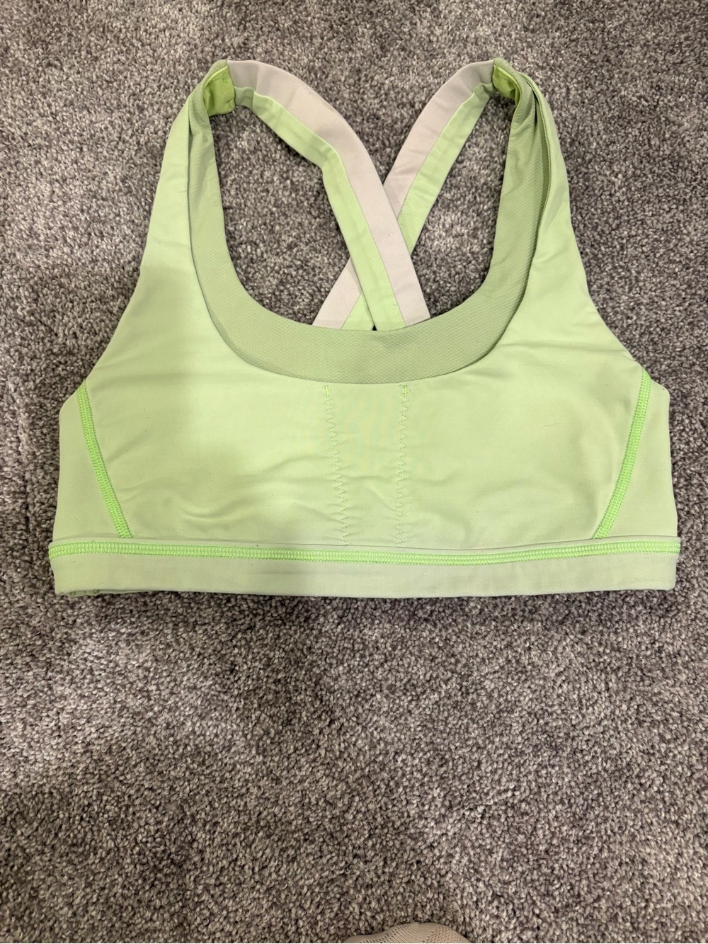 Lululemon Light Green Sports Bra with Cross-Back Straps